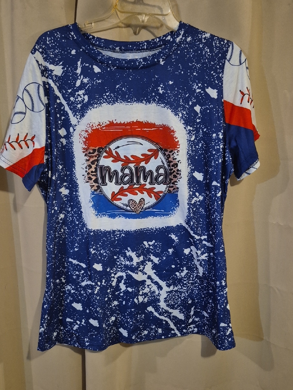 Mama Graphic Short Sleeve Tee - Blue Red White